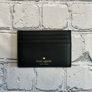Kate Spade Greta Court Graham Black Glitter Cardholder